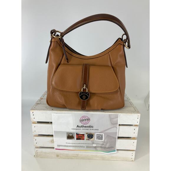 DOONEY & BOURKE LARGE BROWN PEBBLED LEATHER SHOULDER BAG - Picture 1 of 14